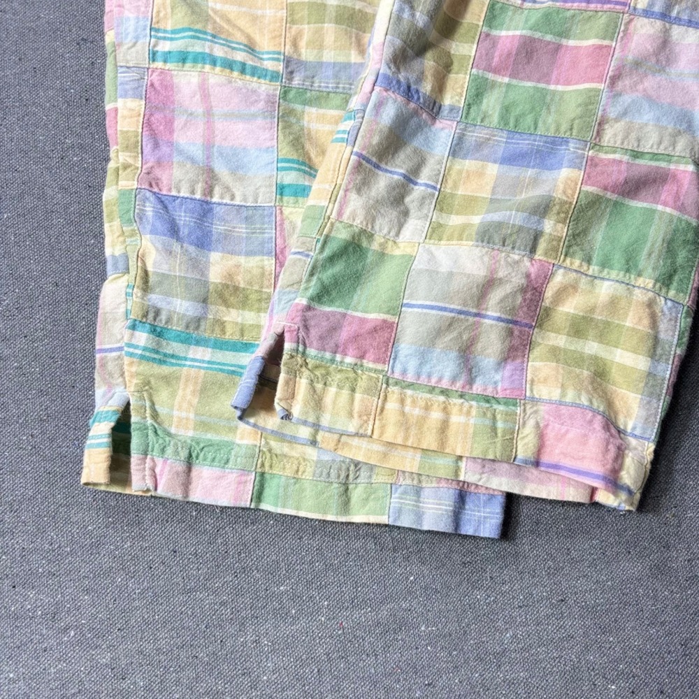 Lauren Jeans Co Ralph Lauren Pants Womens 12 Multicolor Patchwork Plaid Cropped - Picture 7 of 9